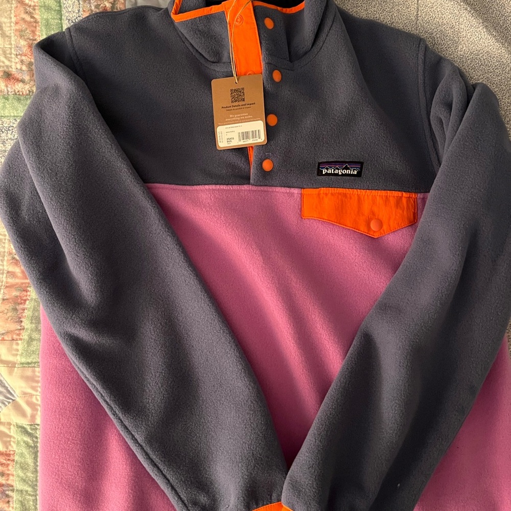 Patagonia Blue, Purple and Orange Fleece Pullover - Picture 2 of 3